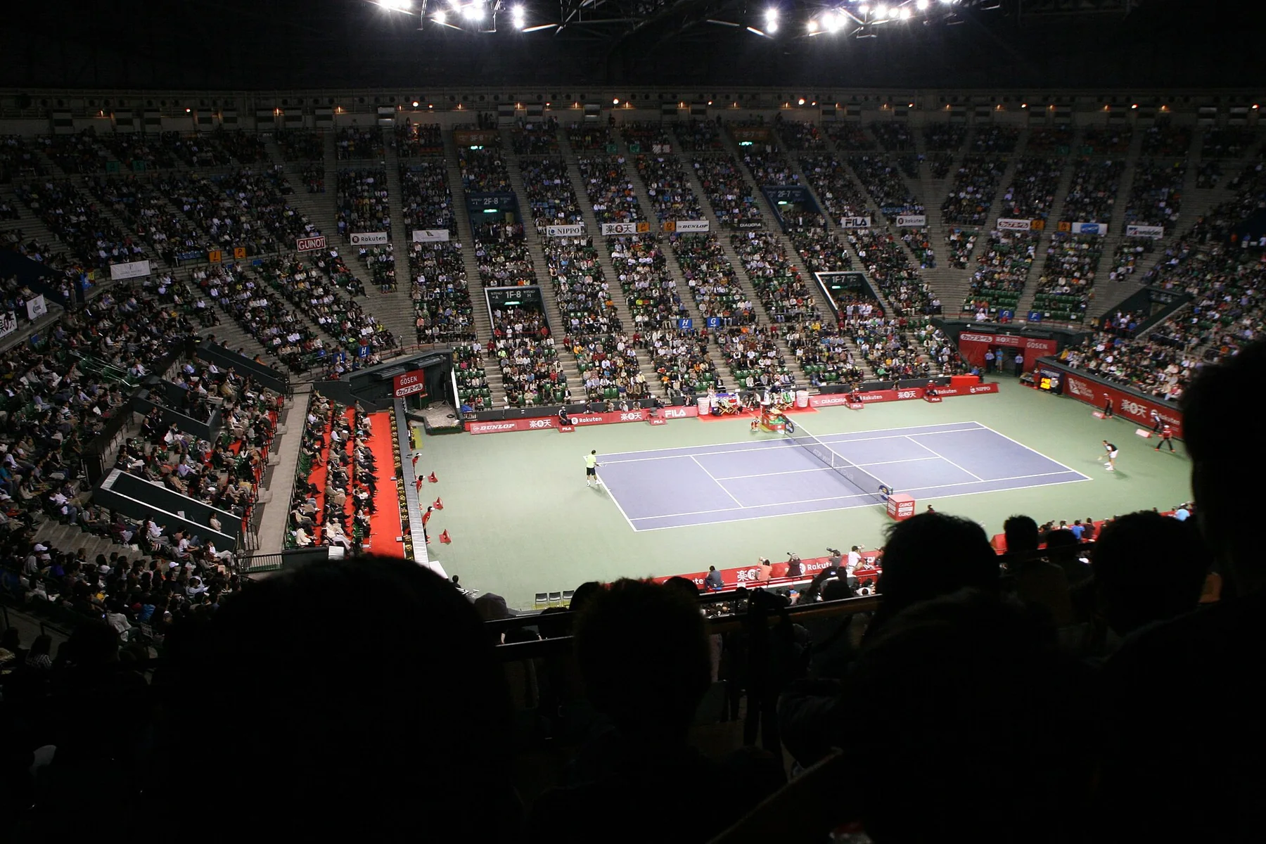Ariake tennis venue in Tokyo prepared for tournament play
